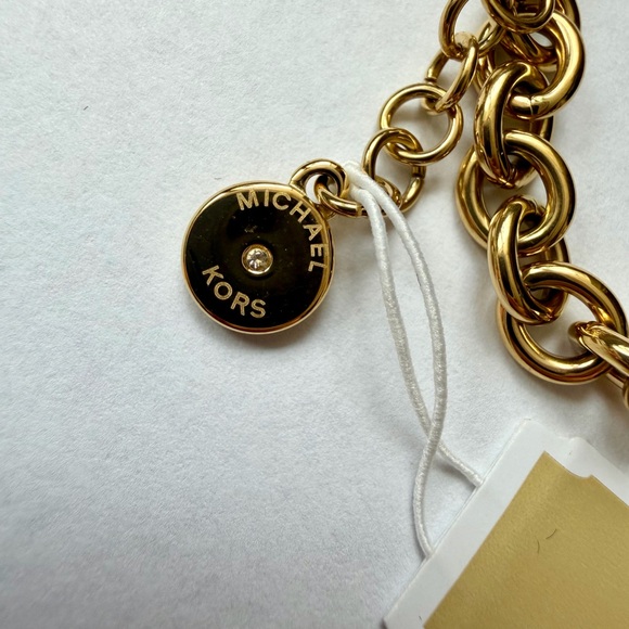 Michael Kors Gold-Tone Chain Bracelet with Logo Charms - Picture 10 of 15